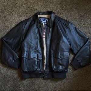 Landing Leathers Mens Air Force A-2 Leather Flight Bomber Jacket